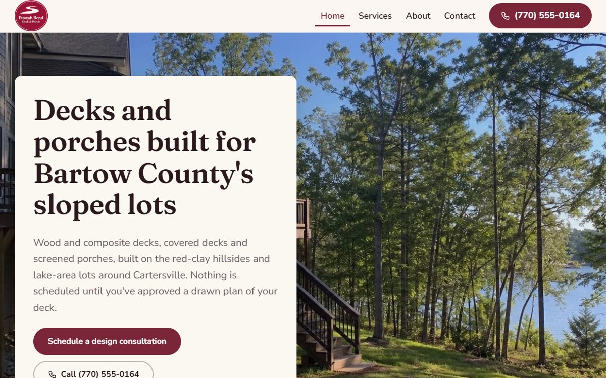 Preview of the Etowah Bend Deck & Porch sample site